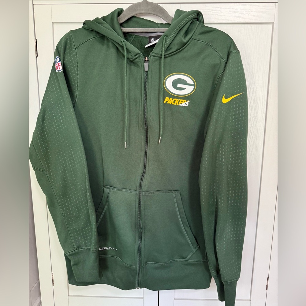 Green Bay Packers Nike NFL On Field Therma-Fit Full Zip Hoodie Mens Small